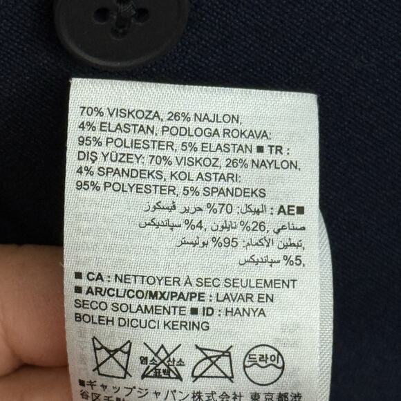 Banana Republic Blazer Men 42R Slim Fit Navy Blue Suit Jacket Sport Coat Stretch - Picture 10 of 16